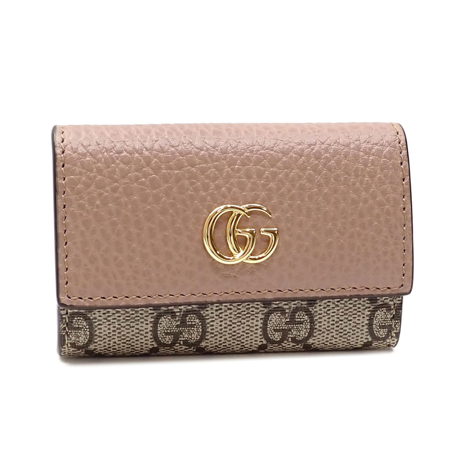 Gucci GG Marmont 6-Ring Leather Key Case Dusty Pink Supreme Canvas: Gucci 6-ring leather key case GG Marmont ladies dusty pink Supreme canvas 456118 holder Brand: Gucci Type: Keycase Color: Dusty pink Gender: Women Material: GG Supreme Leather GG Supreme: Leather: Siz