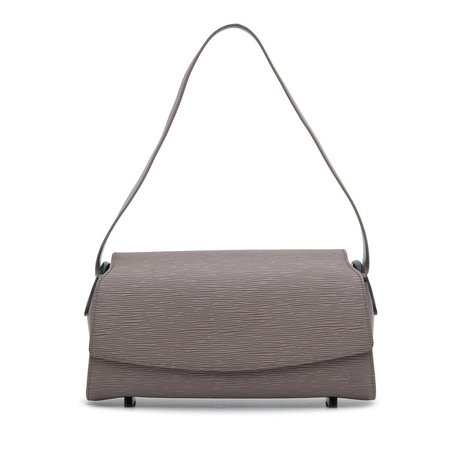 Louis Vuitton Epi Nocturne PM Gray Leather Shoulder Bag: Louis Vuitton Epi Nocturne PM The Nocturne PM features an epi leather body a flat leather strap a front flap with a magnetic closure and interior slip pockets. Brand: Louis Vuitton Model: Epi Nocturne