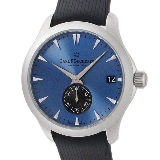 Carl F. Bucherer Manero Peripheral Blue Gray Automatic Watch: Carl F. Bucherer Manero Peripheral Blue Gray Automatic Watch The Carl F. Bucherer Manero Peripheral is an elegant wristwatch featuring a blue-gray dial and stainless steel case measuring 4.0cm in diam