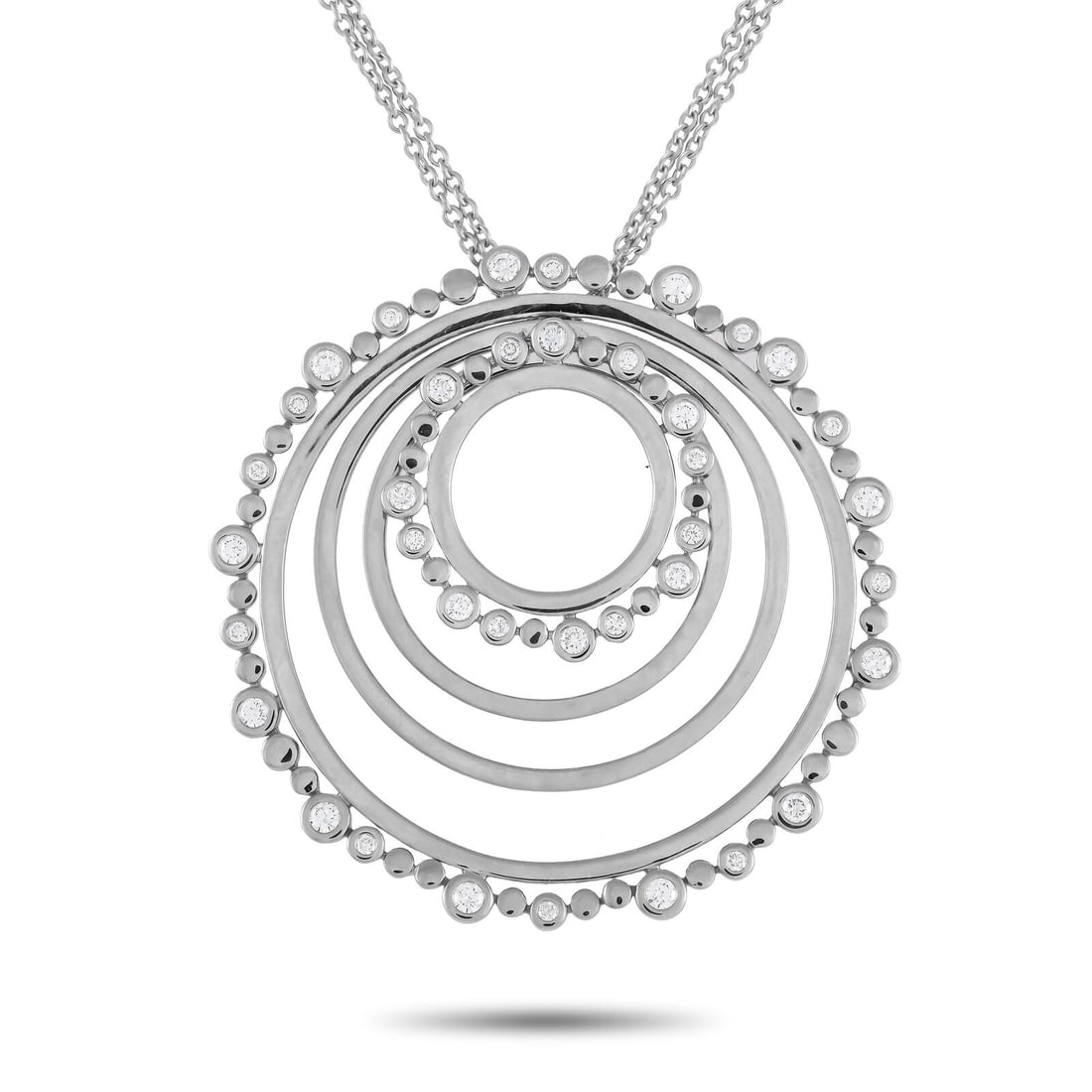 Bucherer 18K White Gold 0.85ct Diamond Circle Necklace BU01-071224: Bucherer 18K White Gold 0.85ct Diamond Circle Necklace BU01-071224 Main Stone: Diamond Metal: 18K White Gold Metal Purity: 750 Style: Chain Main Stone Color: Diamond Base Metal: 18K White Gold Total C