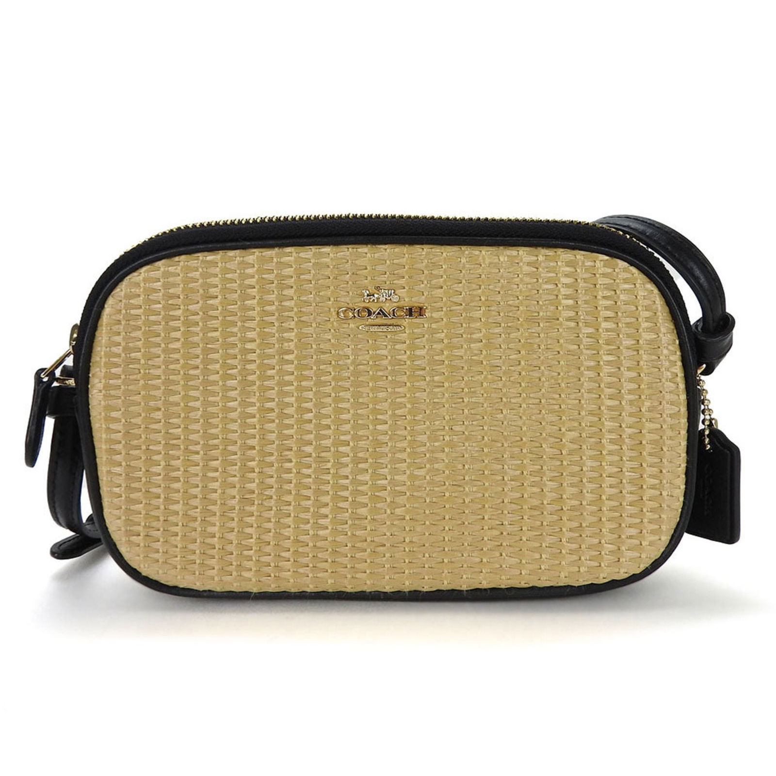 Coach shoulder bag F73070 straw leather beige black ladies COACH: Coach shoulder bag F73070 straw leather beige black ladies COACH Brand: Coach Model: F73070 Type: Shoulder bag Material: Straw Leather Straw: Leather: Color: Beige Black Closure: Zipper Inner Pocket: