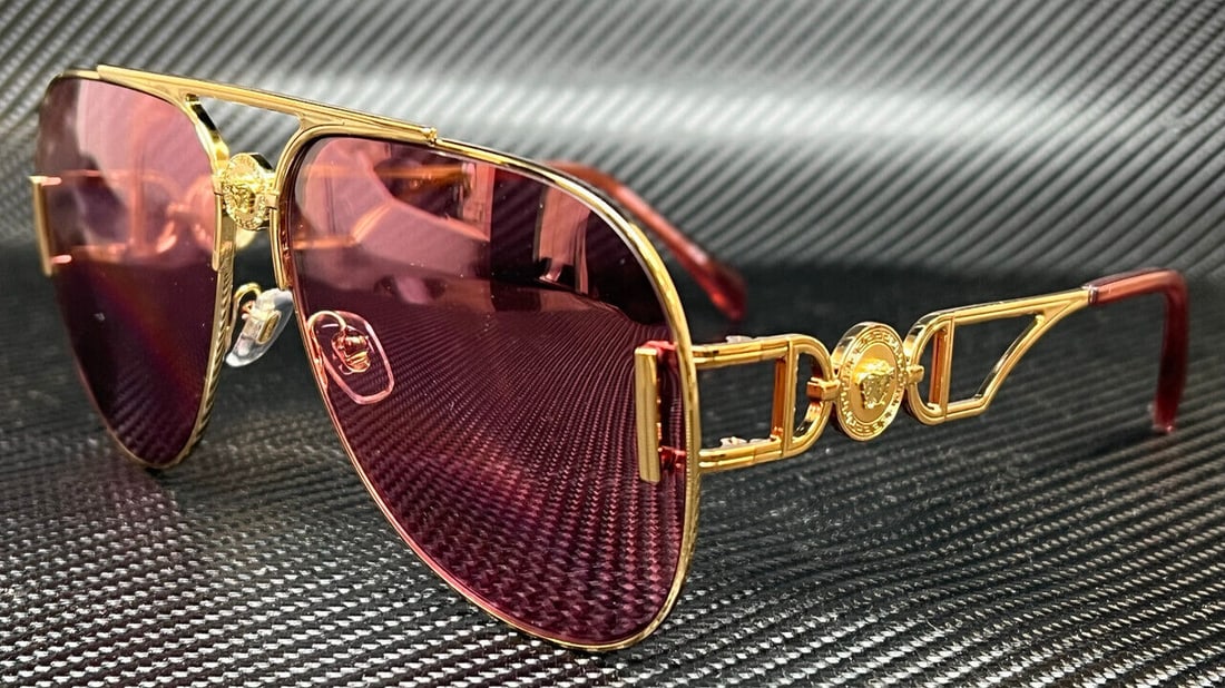VERSACE VE2255 1002A4 Gold Pink Mirror Unisex 63 mm Sunglasses: VERSACE VE2255 1002A4 Gold Pink Mirror Unisex 63 mm Sunglasses Frame Color: Gold Type: Sunglasses New The BIDHAUS Guarantee: All items in this auction are guaranteed to be 100% authentic. At Your Serv