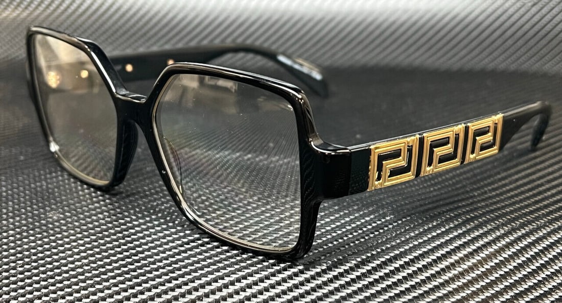 VERSACE VE3337 GB1 Black Gold Womens 53 mm Eyeglasses: VERSACE VE3337 GB1 Black Gold Womens 53 mm Eyeglasses Frame Color: Black Type: Eyeglasses New The BIDHAUS Guarantee: All items in this auction are guaranteed to be 100% authentic. At Your Service: At
