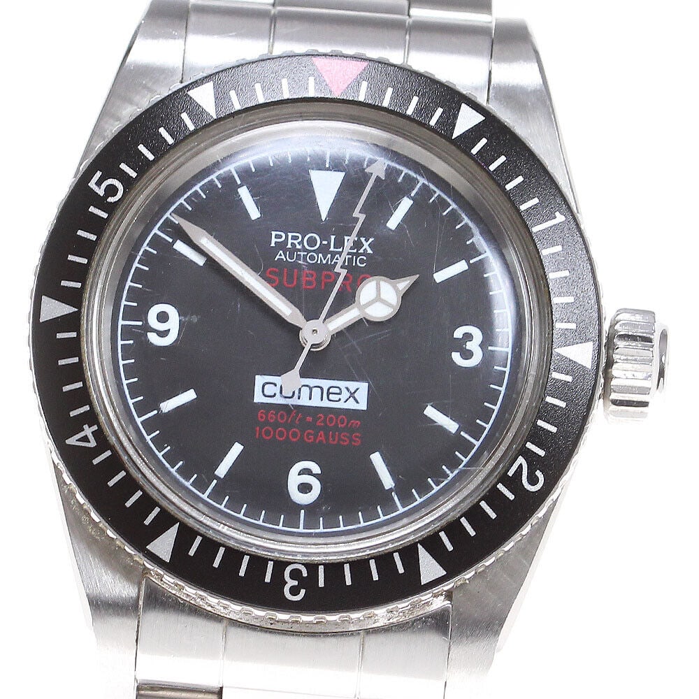 PRO-LEX Subpro Comex Mens Watch: PRO-LEX Subpro Comex Mens Watch Type: wristwatch condition rank Body rank B Belt trunk B Product condition Glass some light scratches Case: Some light scratches small dents Bezel slightly scratched Be