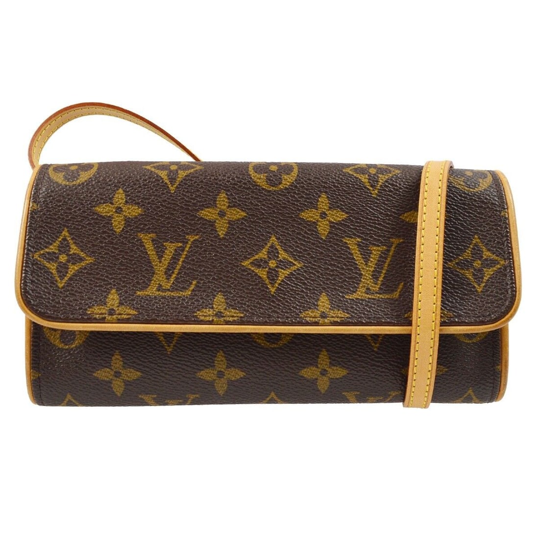 Louis Vuitton Monogram Pochette Twin PM Shoulder Bag M51854 CA0021: Louis Vuitton Monogram Pochette Twin PM Shoulder Bag M51854 CA0021 Bag Width: 7.5 Pattern: Monogram Bag Height: 3.5 Closure: Flap Magnet Occasion: Casual Handle/Strap Color: Brown Size: Small Handle S