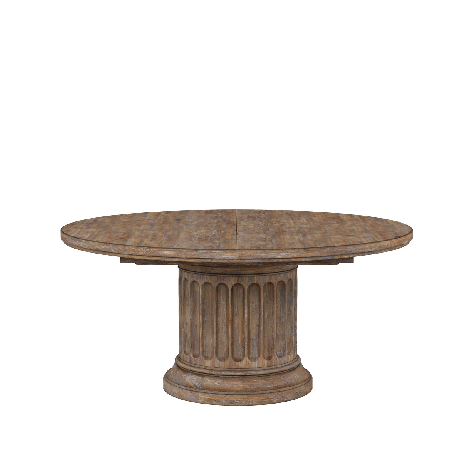 Architrave Round Dining Table In Brown: Architrave Round Dining Table In Brown Strikingly fashioned with a massive fluted column at its center, this classically-inspired dining table has earned its place in the temple of style. This bold de