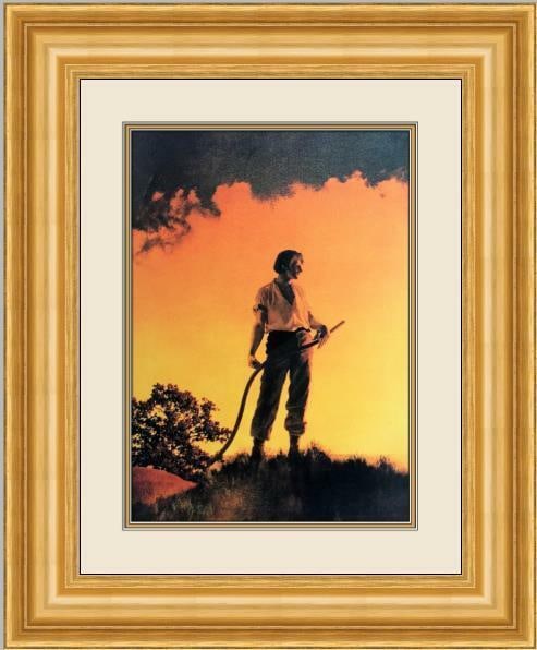 Maxfield Parrish Harvest Custom Framed Print 18x24 Inches: Maxfield Parrish Harvest Custom Framed Print 18x24 Inches This custom framed print titled 'Harvest' by Maxfield Parrish features an offset lithograph on paper with a portrait orientation. The artwork,