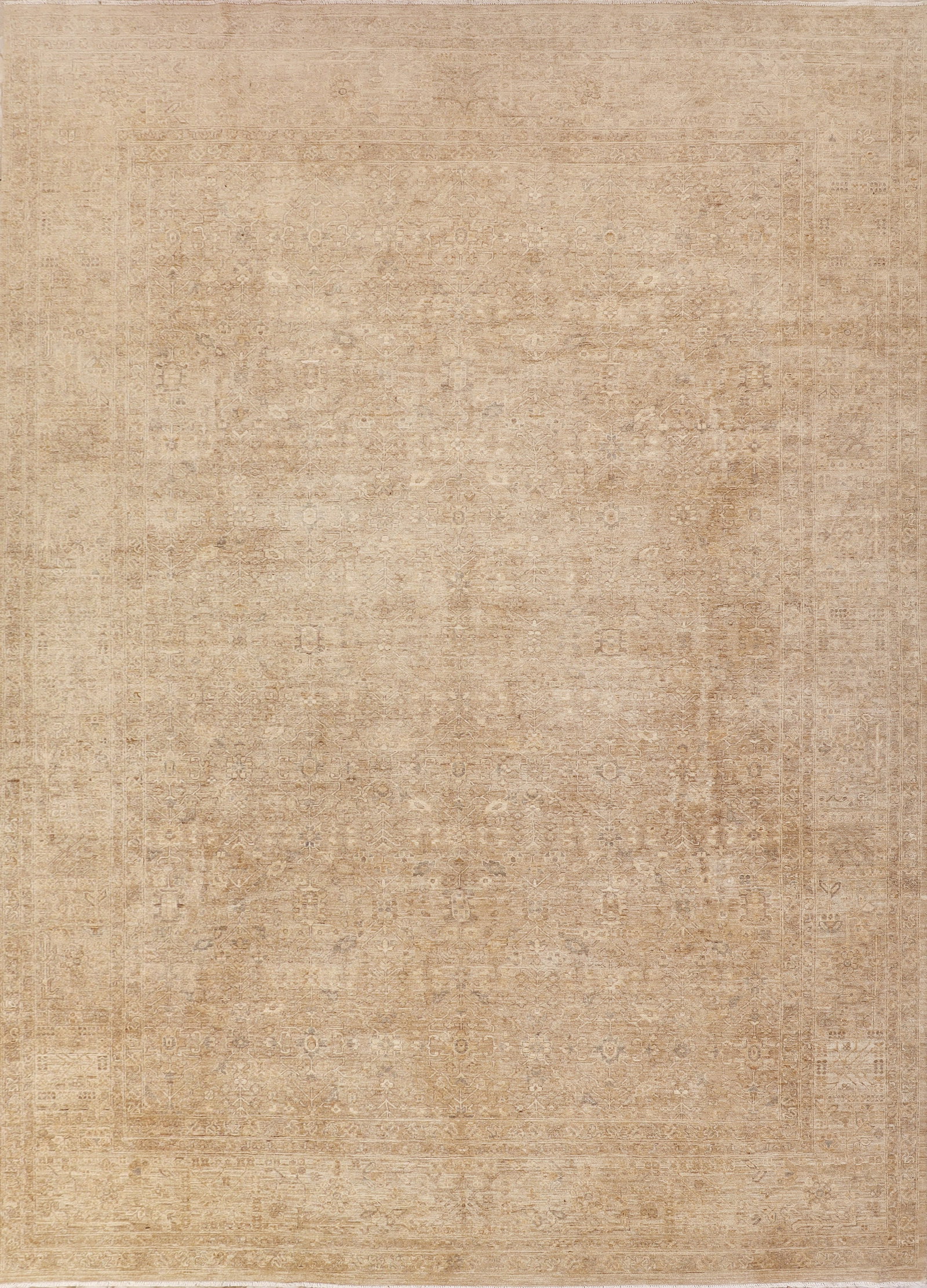 10x14 Hand-Knotted Chobi Peshawar Rug in Pastels Pale Fine Wool: 10x14 Hand-Knotted Chobi Peshawar Rug in Pastels Pale Fine Wool This exquisite Chobi Peshawar rug features a hand-knotted weave and is crafted from fine Ghazni wool, showcasing a beautiful Ziglar patt