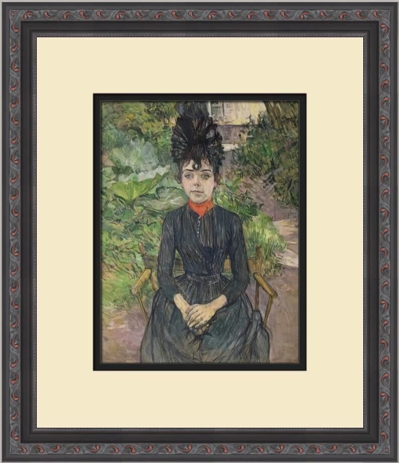 Henri Lautrec Justine Dieuhl Custom Framed Print 15x13 in: Henri Lautrec Justine Dieuhl Custom Framed Print 15x13 in This custom framed print by Henri de Toulouse-Lautrec features the artwork 'Justine Dieuhl'. Measuring 15 in x 13 in, it showcases a portrait 