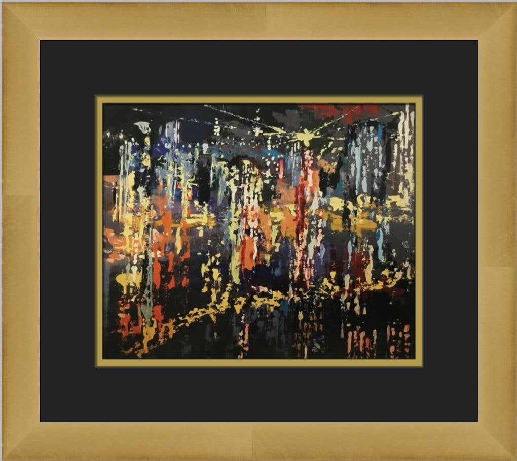 Leroy Neiman New York City Custom Framed Lithograph Print Art: Leroy Neiman New York City Custom Framed Lithograph Print Art This custom framed print by artist LeRoy Neiman features a vibrant depiction of New York City, created using lithography. The print is mat