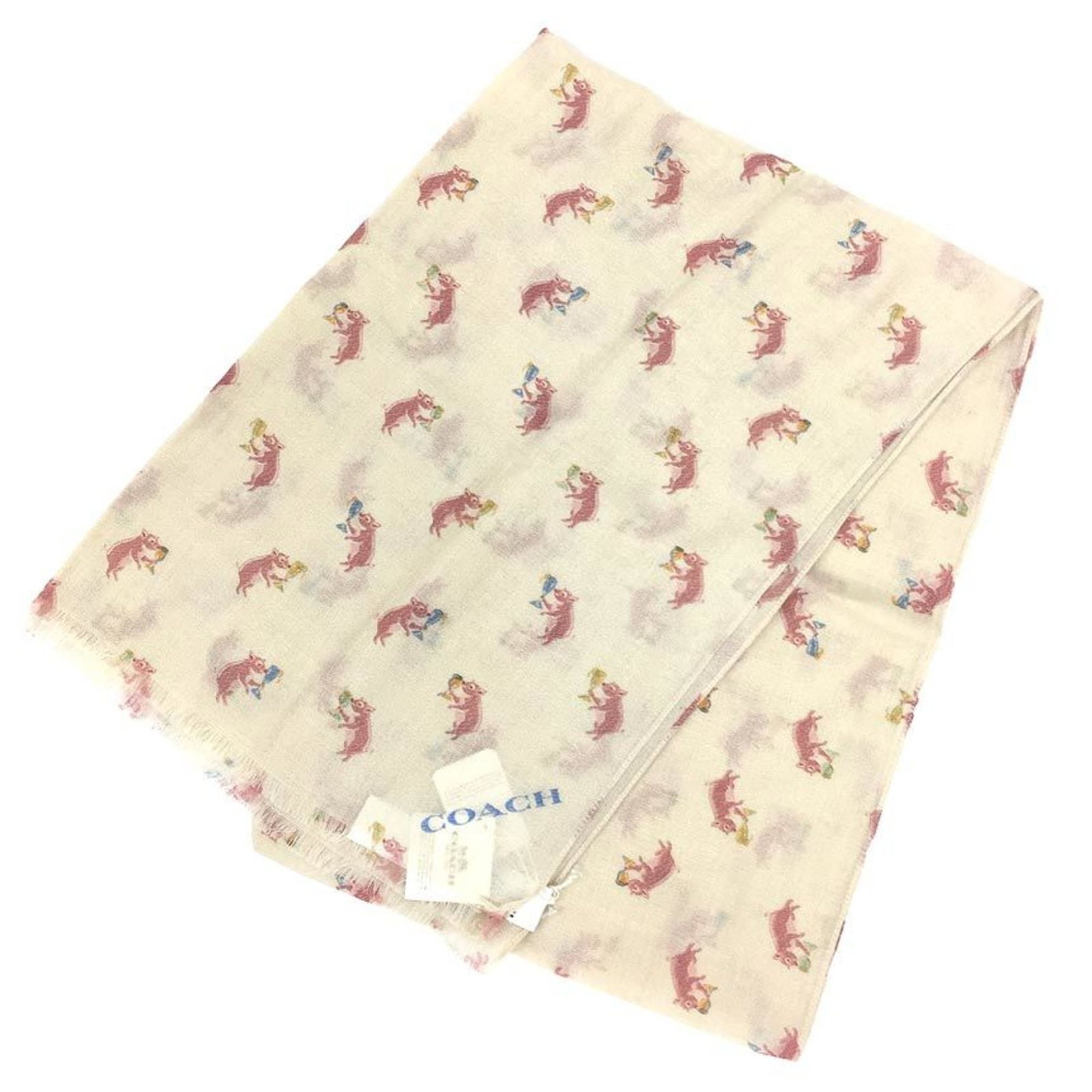 COACH Cotton Stole Shawl Wool Silk Coach: COACH Cotton Stole Shawl Wool Silk Coach Brand: Coach Type: Stole Gender: Women Color: Off-white Material: Wool Silk Wool: Silk: Size (LxW): 1.95m x 67cm / 76.77 x 26.37 Condition: Opened (never used)