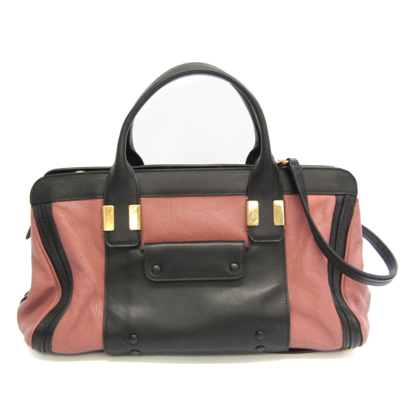 Chloe Alice Women's Leather Handbag Shoulder Bag Black Dusty Pink: Chloe Alice Women's Leather Handbag Shoulder Bag Black Dusty Pink Brand: Chloe Model: Alice Country of Origin: Italy Type: Handbag Shoulder bag Material: Leather Leather: Color: Black Dusty pink Gende