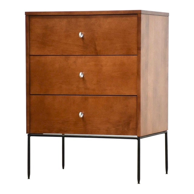 1960s Refinished Paul McCobb Planner Group Nightstand Dresser: 1960s Refinished Paul McCobb Planner Group Nightstand Dresser A mid century modern solid maple three drawer nightstand or dresser chest designed by Paul McCobb for Winchendon's Planner Group with alum