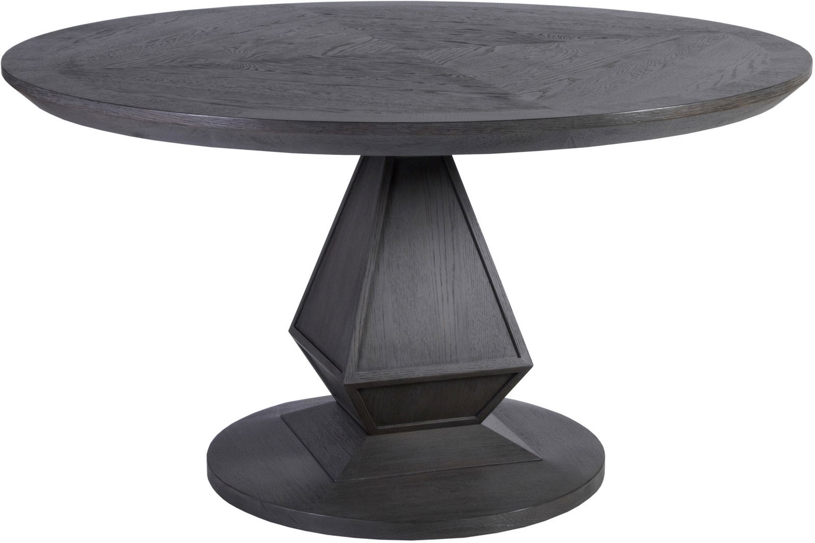 Appellation Round Dining Table: Appellation Round Dining TableTrapezoidal Pedestal Base, Top With Flat Cut Bookmatched Pattern.. Bottom Of Apron To Floor 27.75. Consists Of:. 870T Appellation Dining Table Top. 54 Inch Diameter X 2.2