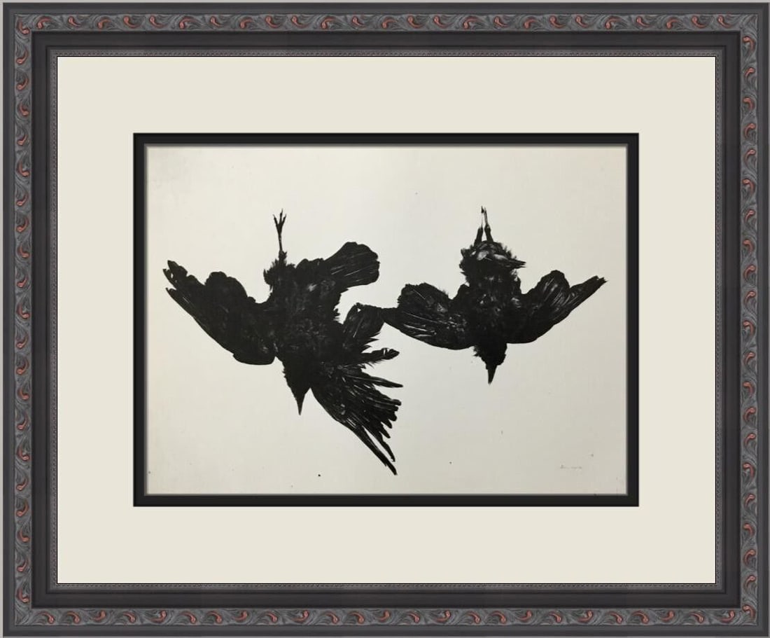 Andrew Wyeth Crows Custom Framed Print 1976 13x17in Landscape Art: Andrew Wyeth Crows Custom Framed Print 1976 13x17in Landscape Art This custom framed print titled 'Crows' by Andrew Wyeth showcases a stunning expressionism and impressionism style. Produced in 1976,