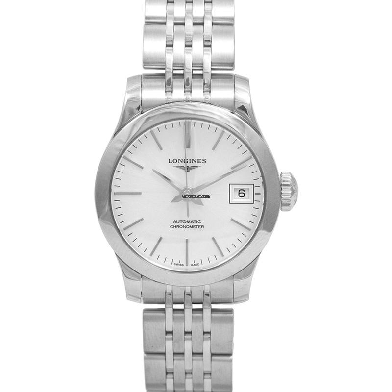 Longines Record Automatic Ladies Watch Silver Dial Steel Bracelet 26mm: Longines Record Automatic Ladies Watch Silver Dial Steel Bracelet 26mm Longines Record L23204726 is an automatic ladies watch featuring a silver dial and a steel case and bracelet. The case diameter i