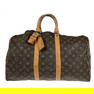 Louis Vuitton Keepall 45 Brown Canvas Handbag