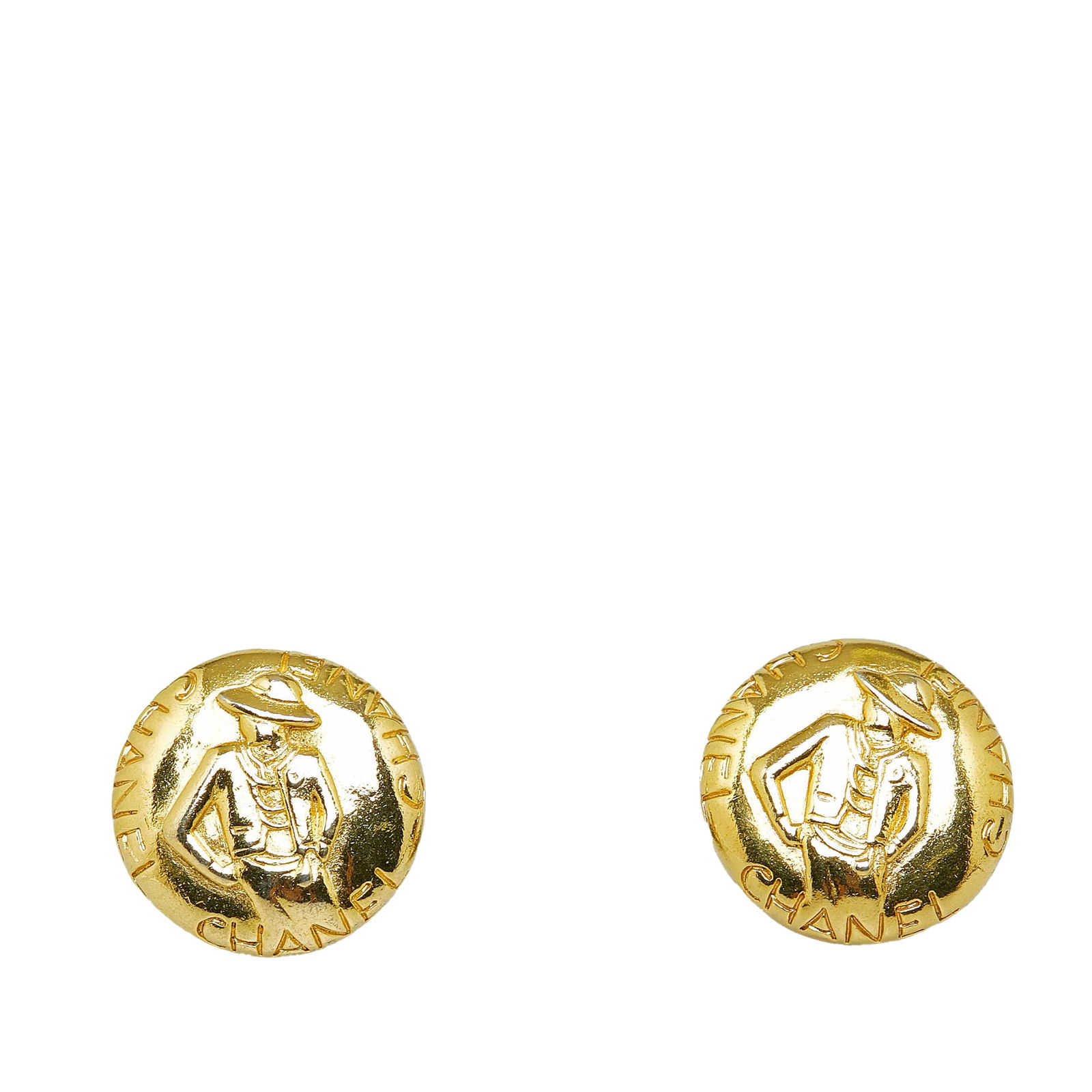 Chanel CC Clip-on Earrings Gold Plated Metal Costume Jewelry: Chanel CC Clip-on Earrings Gold Plated Metal Costume Jewelry Chanel CC Clip-on Earrings featuring a gold-plated body and clip-on closures. Originating from France, these earrings are made from metal a