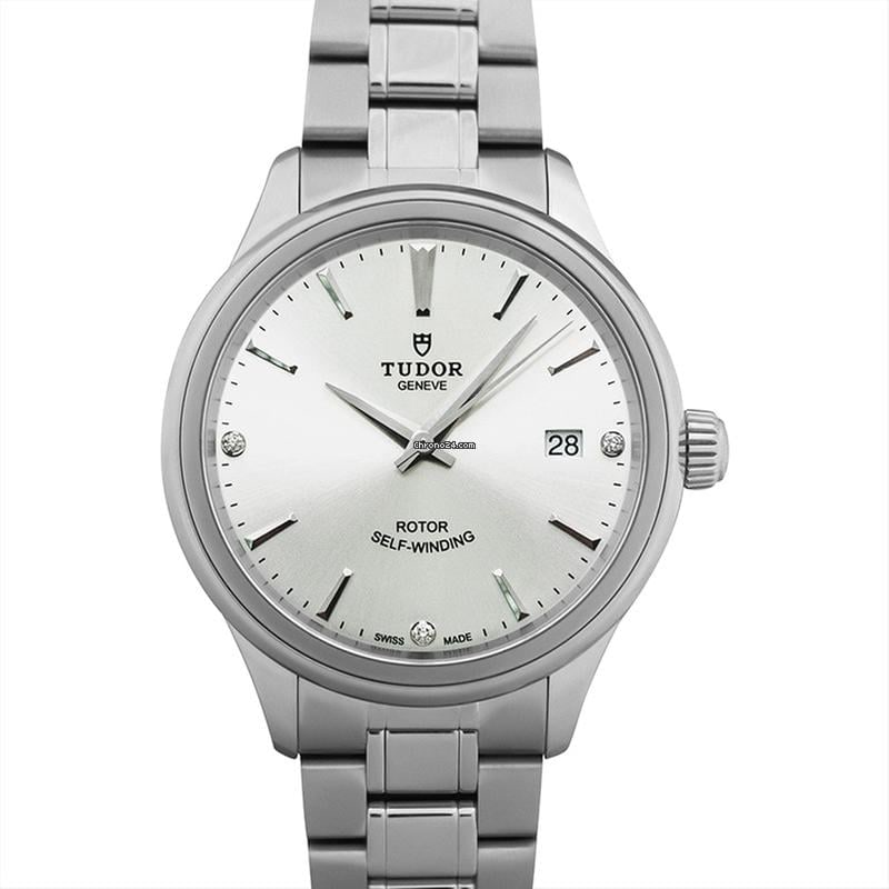 Tudor Style Automatic Silver Dial Stainless Steel Unisex Watch 38mm: Tudor Style Automatic Silver Dial Stainless Steel Unisex Watch 38mm This Tudor Style Automatic Watch features a sleek silver dial and a durable stainless steel case and bracelet. With a case diameter