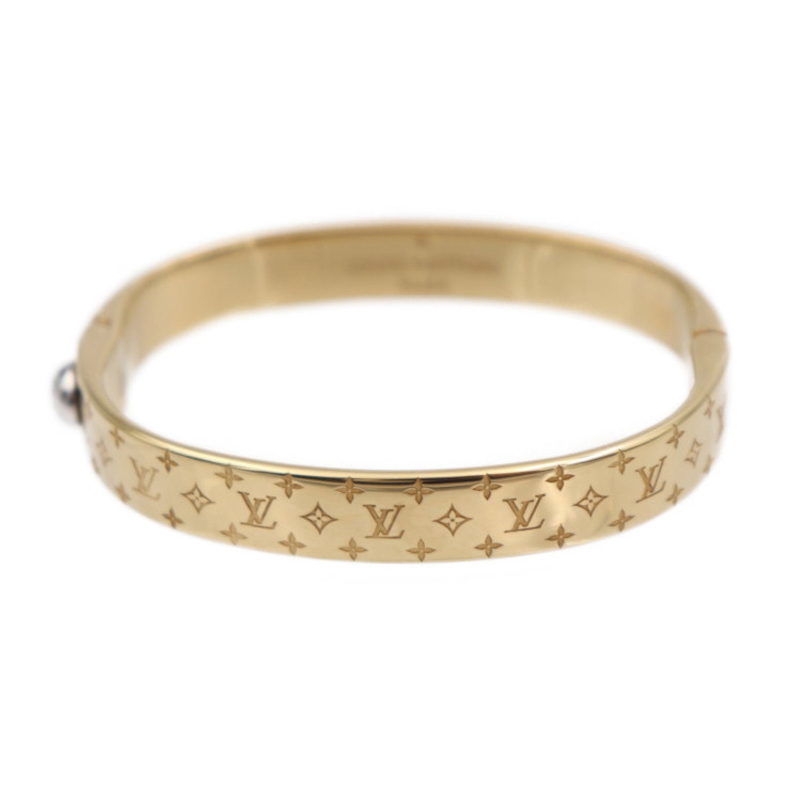 LOUIS VUITTON Cuff Nanogram Bracelet M00251 Size S Metal Gold Silver Bangle Vuitton: LOUIS VUITTON Cuff Nanogram Bracelet M00251 Size S Metal Gold Silver Bangle Vuitton Brand: Louis Vuitton Model: M00251 Type: Cuff bracelet Style: Fashion Gender: Men Women Unisex Material: Metal Color