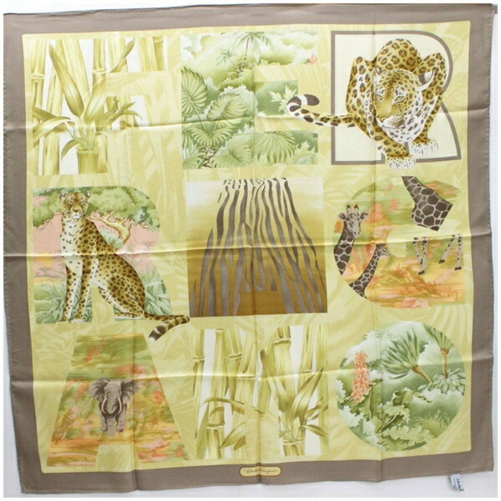 Ferragamo Silk Scarf Muffler Beige x Greige Leopard Pattern Animal SALVATORE FERRAGAMO Women's: Ferragamo Silk Scarf Muffler Beige x Greige Leopard Pattern Animal SALVATORE FERRAGAMO Women's Brand: Salvatore Ferragamo Type: Scarf Gender: Men Women Color: Beige Material: Silk100% Silk: 100% Size