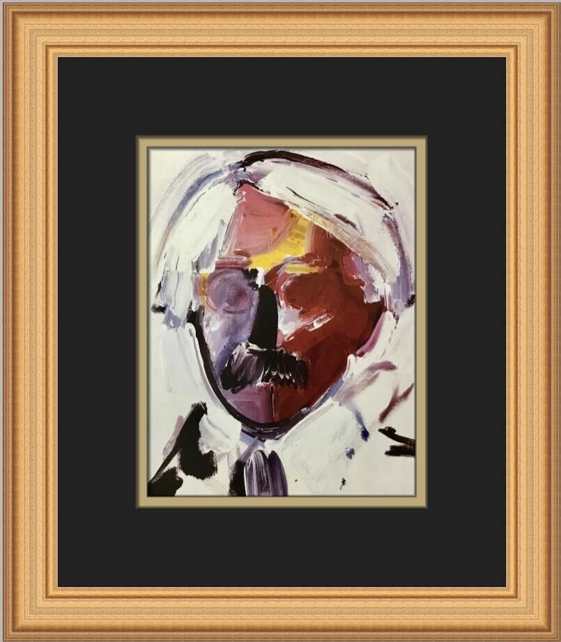 Peter Max Andy Mustache Custom Framed Print - Pop Art - 2005 - 14x12 inches: Peter Max Andy Mustache Custom Framed Print - Pop Art - 2005 - 14x12 inches This unique custom framed print by Peter Max features the iconic Andy Mustache artwork. It measures 14 inches in height and