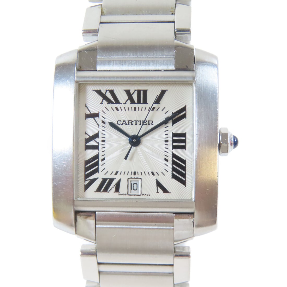 CARTIER Tank Francaise Automatic Watch Stainless Steel Silver Dial 16.75cm: CARTIER Tank Francaise Automatic Watch Stainless Steel Silver Dial 16.75cm CARTIER Tank Francaise Automatic Watch featuring a stainless steel case and band with a silver dial and frame. The watch has