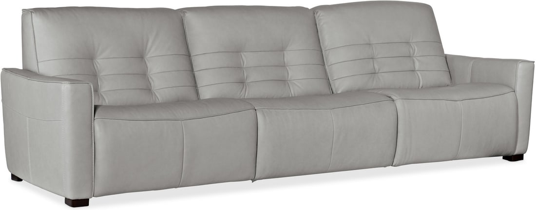 Reaux Grey Power Recline Sofa With 3 Power Recliners: Reaux Grey Power Recline Sofa With 3 Power Recliners Hooker Furniture Upholstery is a designer-inspired collection of upscale leather seating that includes versatile reclining chairs, modern-day recli