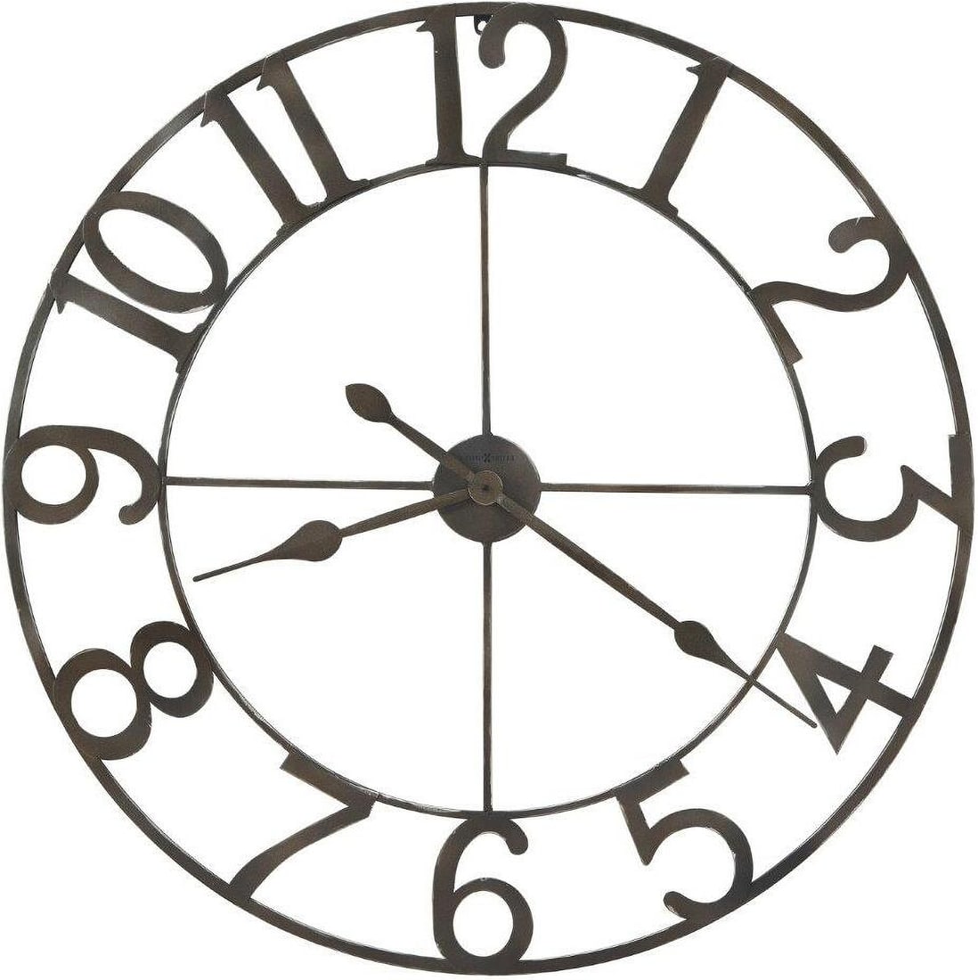 Howard Miller Artwell Wall Clock: Howard Miller Artwell Wall Clock WALL CLOCK: The Artwell Oversized Wall Clock features wrought iron that is finished in dark charcoal gray to complement your home decor. The clock quartz movement make