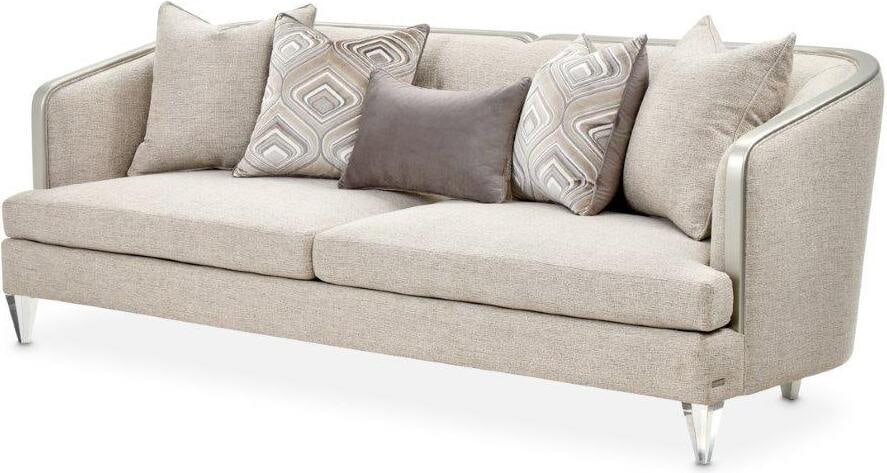 Camden Court Sofa In Natural Flax/Platinum: Camden Court Sofa In Natural Flax/Platinum Sleek, luxurious and bright, the Camden Court Sofa is the image of modern chic design. Paired with a classy accent chair or chaise, your living room will nev
