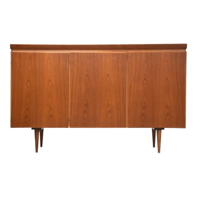 Danish Modern Teak Credenza by Skovby 60.5in Wide 1960s: Danish Modern Teak Credenza by Skovby 60.5in Wide 1960s This Danish Modern teak credenza features three doors and is designed by Skovby Mobelfabrik A/S. Measuring 60.5 inches wide, 19 inches deep, and