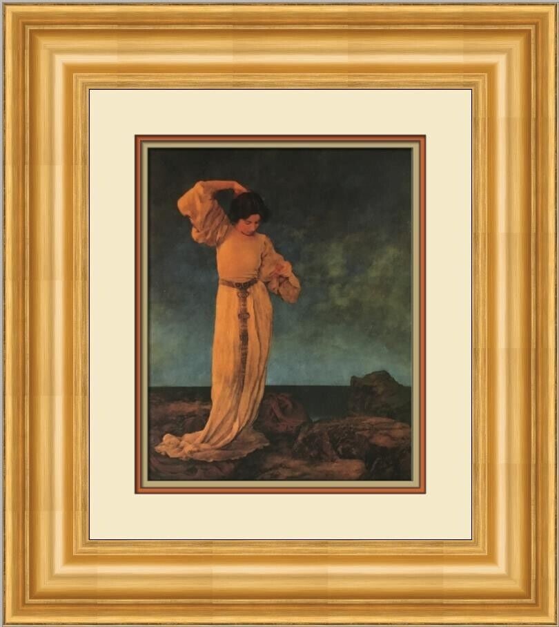 Maxfield Parrish Griselda Custom Framed Print 21x19 in Fantasy Realism: Maxfield Parrish Griselda Custom Framed Print 21x19 in Fantasy Realism This custom framed print titled 'Griselda' by Maxfield Parrish showcases fantasy realism art. Produced in 1979, it features vibra