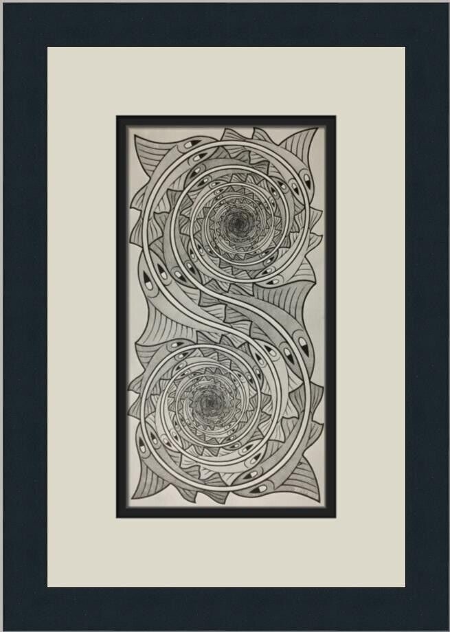 M.C. Escher Whirlpools Custom Framed Print 16in x 11in Abstract Art: M.C. Escher Whirlpools Custom Framed Print 16in x 11in Abstract Art This custom framed print features M.C. Escher's 'Whirlpools,' showcasing a medium-sized artwork with dimensions of 11 inches in widt