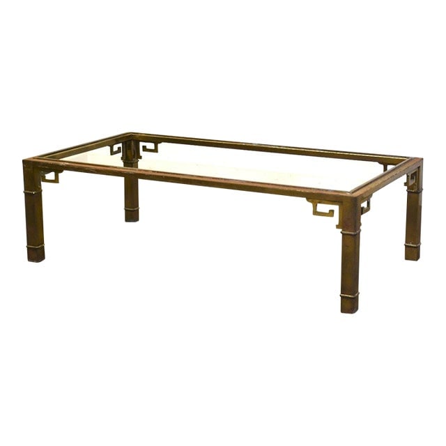 Vintage Mastercraft Greek Key Brass Coffee Table 55in Wide 30in Deep 16