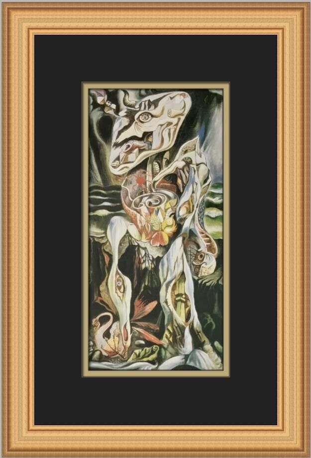 Andre Masson The Labyrinth Custom Framed Print 1988 Surrealism Art: Andre Masson The Labyrinth Custom Framed Print 1988 Surrealism Art This custom framed print titled 'The Labyrinth' by artist Andre Masson is a medium-sized piece from 1988. Measuring 17 inches in heig