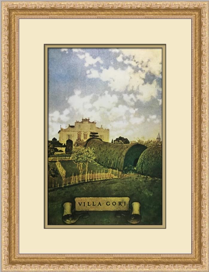 Maxfield Parrish La Palazzina Siena Custom Framed Print 14x18 inches: Maxfield Parrish La Palazzina Siena Custom Framed Print 14x18 inches This custom framed print features Maxfield Parrish's artwork titled 'La Palazzina Siena.' Created using offset lithography, the pri