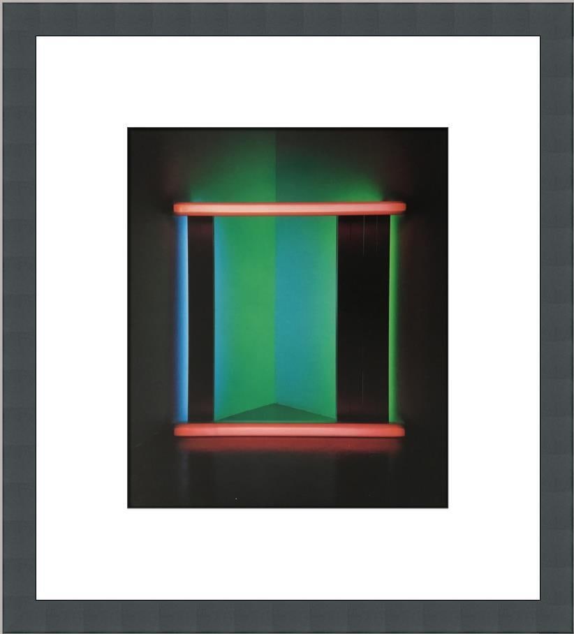 Dan Flavin Untitled Custom Framed Print Multi-Color Art 13x14.5 in: Dan Flavin Untitled Custom Framed Print Multi-Color Art 13x14.5 in This custom framed print by Dan Flavin features a vibrant multi-color design. Created using lithography, this piece measures 13 inche