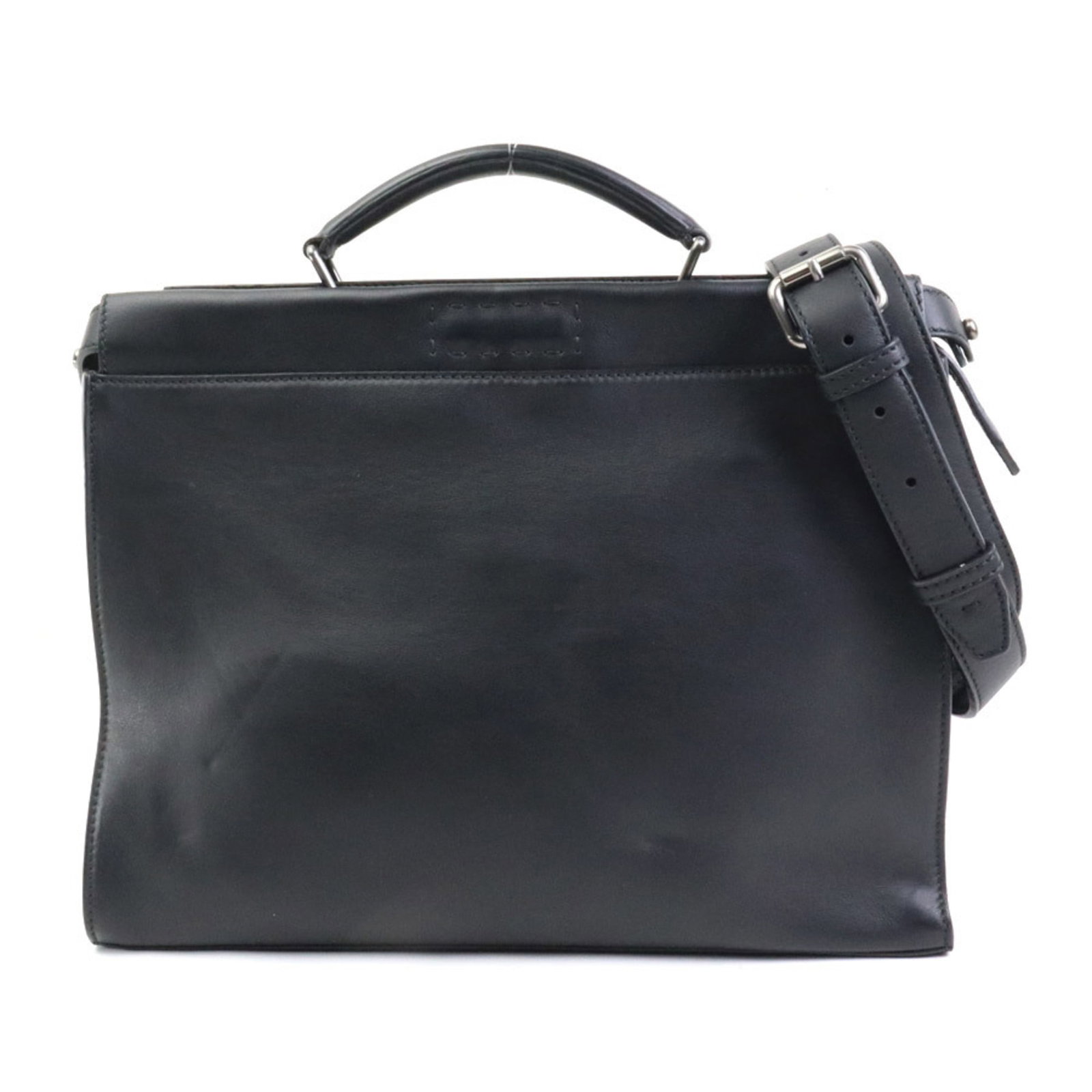 Fendi Black Leather Men's Handbag Shoulder Bag Peekaboo 28cm x 36.5cm x 4cm: Fendi Black Leather Men's Handbag Shoulder Bag Peekaboo 28cm x 36.5cm x 4cm This Fendi handbag shoulder bag is crafted from black leather, designed specifically for men. The dimensions are 28cm x 36.5