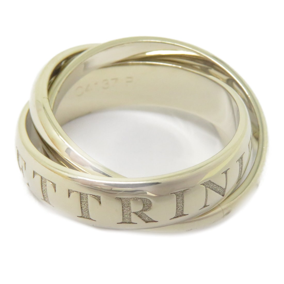 Cartier Trinity Ring 1998 18K White Gold Size 6.25: Cartier Trinity Ring 1998 18K White Gold Size 6.25 This exquisite Cartier Trinity ring from 1998 is crafted in 18K white gold (K18WG). The elegant design features three intertwined rings, showcasing a