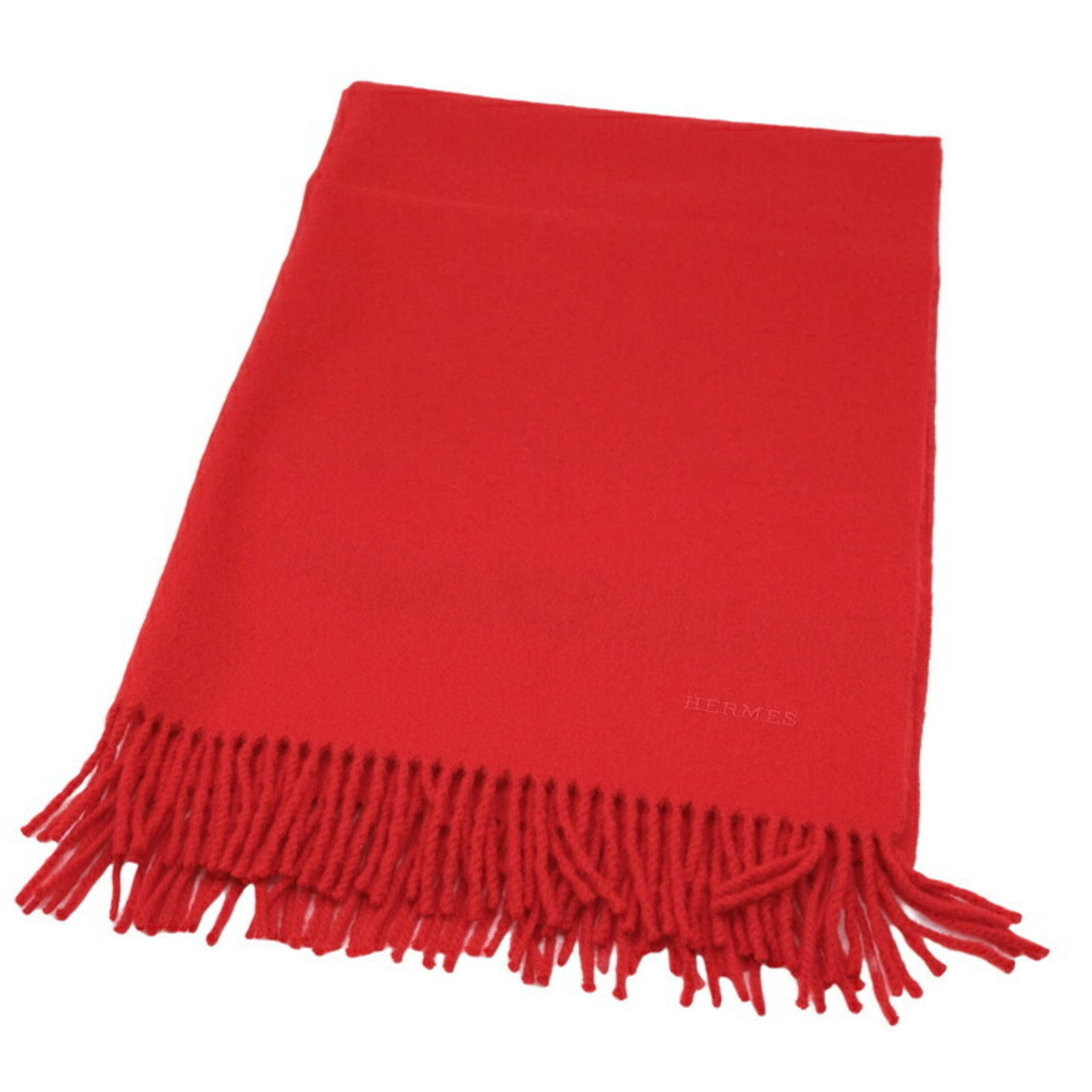 HERMES Large Red Cashmere Stole for Women, Dry-Cleaned, 1.72m x 70cm: HERMES Large Red Cashmere Stole for Women, Dry-Cleaned, 1.72m x 70cm This exquisite HERMES large cashmere stole features a vibrant red color, making it a perfect accessory for any outfit. The stole is