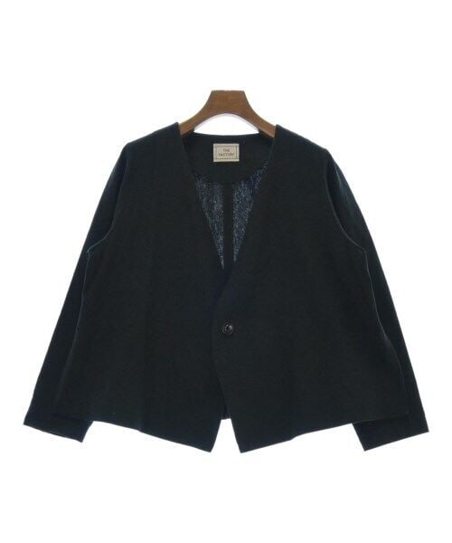 Black Women's Basic Jacket Size F: Black Women's Basic Jacket Size F A stylish black women's basic jacket featuring a single button closure and open front design. The jacket is in regular size type F and shows reasonable wear and tear,