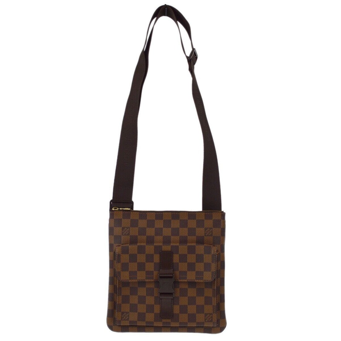 Louis Vuitton Damier Ebene Pochette Melville Crossbody Shoulder Bag: Louis Vuitton Damier Ebene Pochette Melville Crossbody Shoulder Bag Bag Width: 9 in. Pattern: Check. Bag Height: 9 in. Closure: Zip. Occasion: Casual. Size: Small. Handle Style: Crossbody Strap. Linin