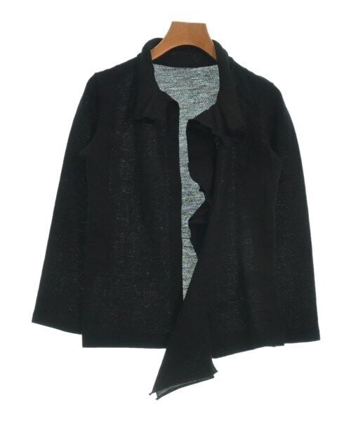 Yohji Yamamoto +NOIR Black Cardigan Size 2: Yohji Yamamoto +NOIR Black Cardigan Size 2 This is a stylish black cardigan from Yohji Yamamoto +NOIR. It features a unique draped front design and long sleeves, making it a versatile addition to any