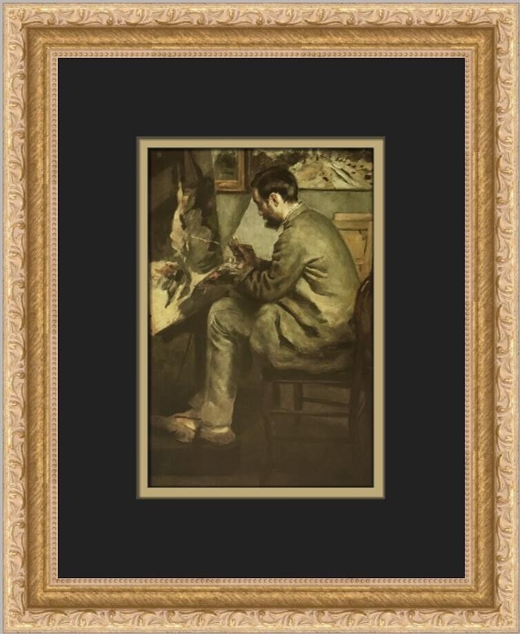 Pierre-Auguste Renoir Portrait of Frederic Bazille Custom Framed Art Print 14in x 11in: Pierre-Auguste Renoir Portrait of Frederic Bazille Custom Framed Art Print 14in x 11in This custom framed print features Pierre-Auguste Renoir's "Portrait of Frederic Bazille," showcasing a medium siz