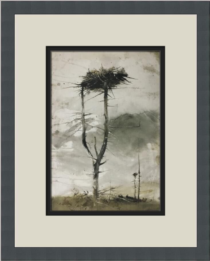 Andrew Wyeth Untitled III Framed Landscape Print 12x14: Andrew Wyeth Untitled III Framed Landscape Print 12x14 This custom framed print titled 'Untitled III' by Andrew Wyeth showcases a stunning landscape in an impressionism realism style. The artwork is p