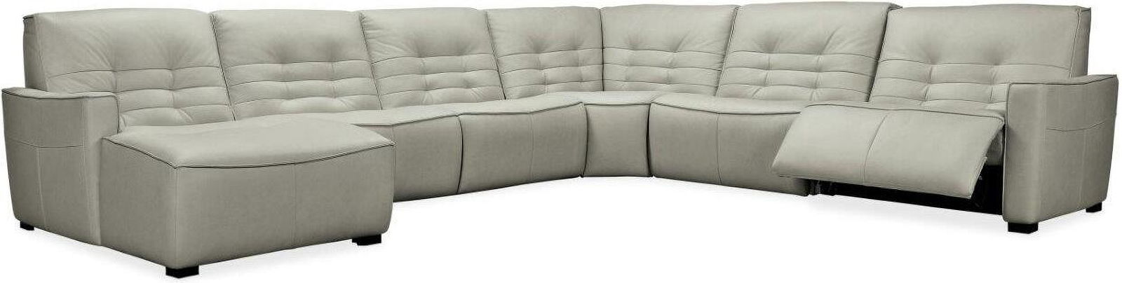Reaux Grey Grandier 6-Piece Sectional Sofa with 2 Power Recliners: Reaux Grey Grandier 6-Piece Sectional Sofa with 2 Power Recliners The Reaux Grey Grandier is a 6-piece sectional sofa featuring two power recliners. This modern and contemporary piece is crafted from