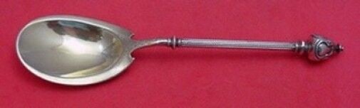George Sharp Gothic Dome Sterling Silver Spoon Gold Washed 5.5 Inches: George Sharp Gothic Dome Sterling Silver Spoon Gold Washed 5.5 Inches The Gothic Dome by George Sharp Sterling Ice Cream Spoon features a gold washed bright-cut design, measuring 5 1/2" in length. Cra