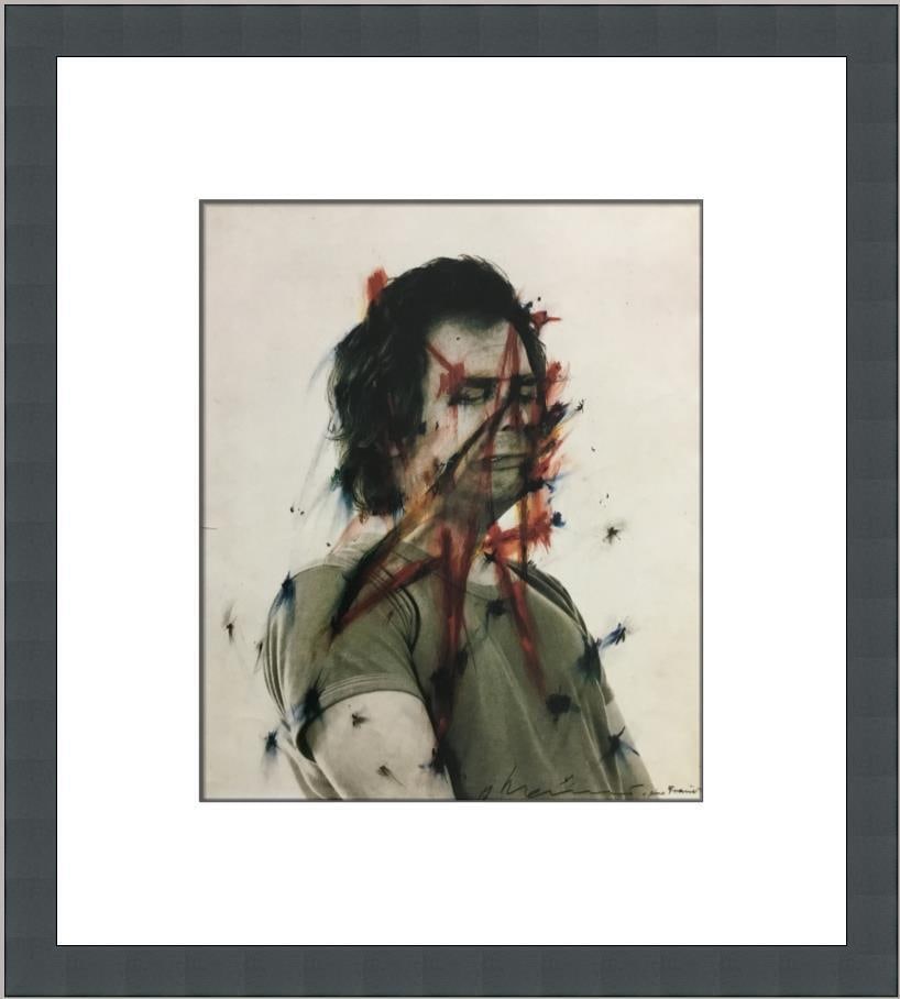 Arnulf Rainer Bereavement Custom Framed Surrealist Print: Arnulf Rainer Bereavement Custom Framed Surrealist Print This custom framed print titled 'Bereavement' by artist Arnulf Rainer features a surrealism style and is produced using offset lithography. The