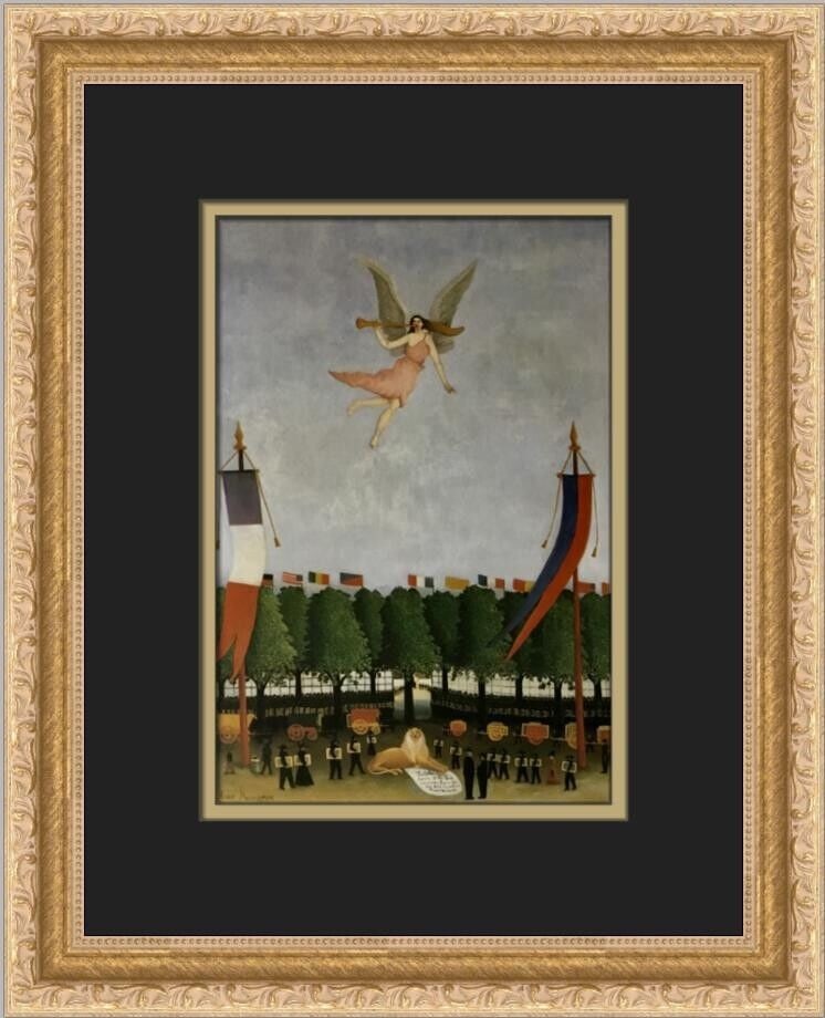 Henri Rousseau Inviting Freedom Custom Framed Print 15x12 in Gold Ornate Frame: Henri Rousseau Inviting Freedom Custom Framed Print 15x12 in Gold Ornate Frame This custom framed print titled 'Inviting Freedom' by Henri Rousseau features a beautiful offset lithograph, measuring 15