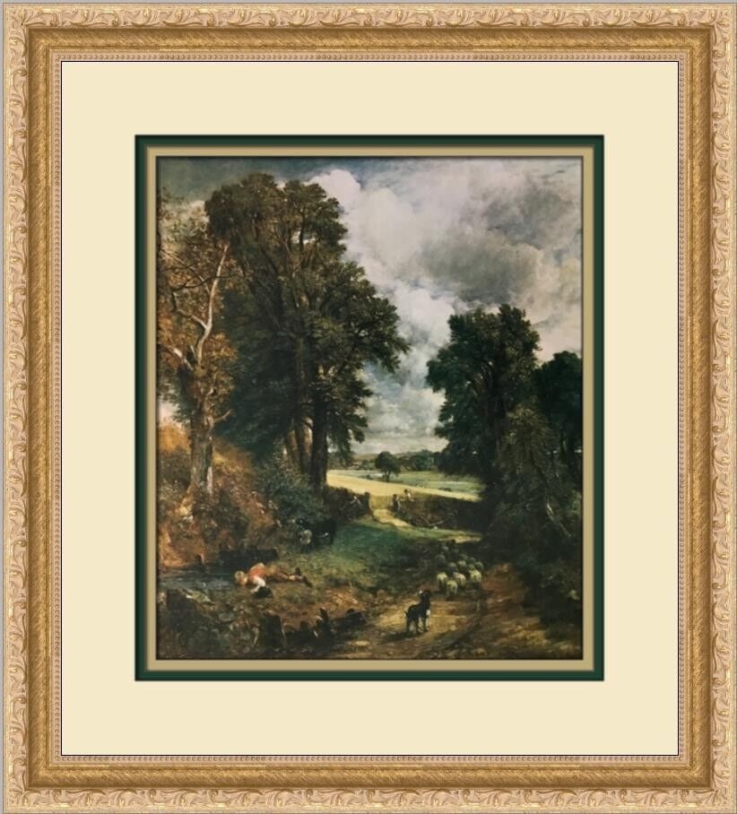 John Constable The Cornfield Custom Framed Impressionist Print 16x15 Inches: John Constable The Cornfield Custom Framed Impressionist Print 16x15 Inches This is a custom framed print of "The Cornfield" by John Constable, an iconic work of Impressionism. The artwork measures 10